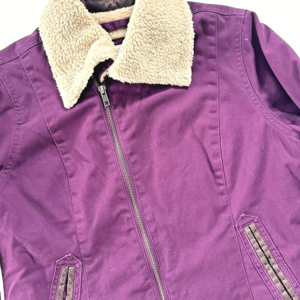 Mountain Khakis Sherpa Lined Canvas Jacket Women Small Purple Western Outdoor